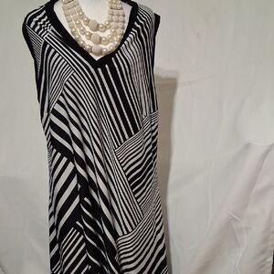 Avenue Monochrome Striped Dress